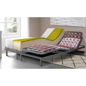 promo Sommier électrique de relaxation de Sampur : 140 x 190 cm (2 matelas de 70 x 190) / Sans matelas