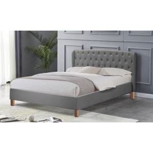 promo Lit fixe Sydney en simili cuir Sampur : 140 x 190 cm / Blanc / Lit seul