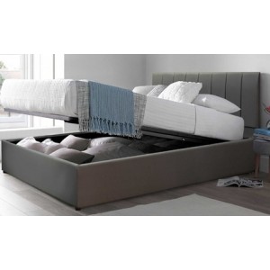 promo Lit coffre Sampur Barcelone similicuir matelas Cosmos en option : 180 x 200 cm / Noir / Lit seul