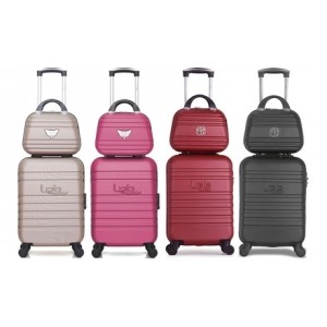promo Ensemble de valises Aurélia avec bagage cabine et vanity : Or rose