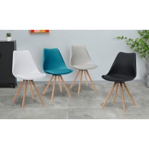 promo Chaise style scandinave assise ronde et souple de Sampur : Bleu canard / 2