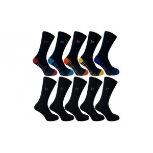 promo Paires de chaussettes Pierre Cardin : Noir + Rayures grises / x10