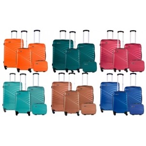promo Ensemble de valises EcoTraveler 360º : 4 valises / Turquoise coral et orange