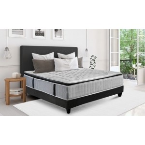 promo Matelas à ressorts ensachés et en mousse à mémoire de forme: Avec sommier et kit de couchage / 140x200 cm