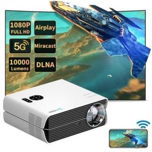 promo TROISC - Vidéoprojecteur FULL HD 1080P TROISC GAMMA WIFI 5G 10000 Lumen Recopie L'écran 300 Max 4K 20000:1 Contraste