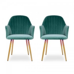 promo Meubler Design - Chaise de salle à manger pied or Skull x2 vert